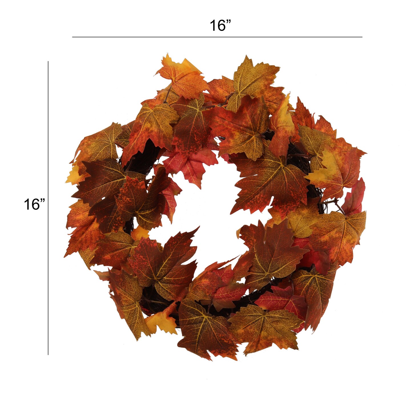 16" Multi-Colored Maple Leaf Wreath by Floral Home®, Floral Home by Artificial Flowers