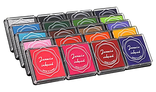 20 Pieces Finger Washable Ink Pads for Kids, Non-Toxic, 20 Color DIY Rainbow Craft Ink Pads for Rubber Stamps, Paper, Wood Fabric, Best Gift for Kids