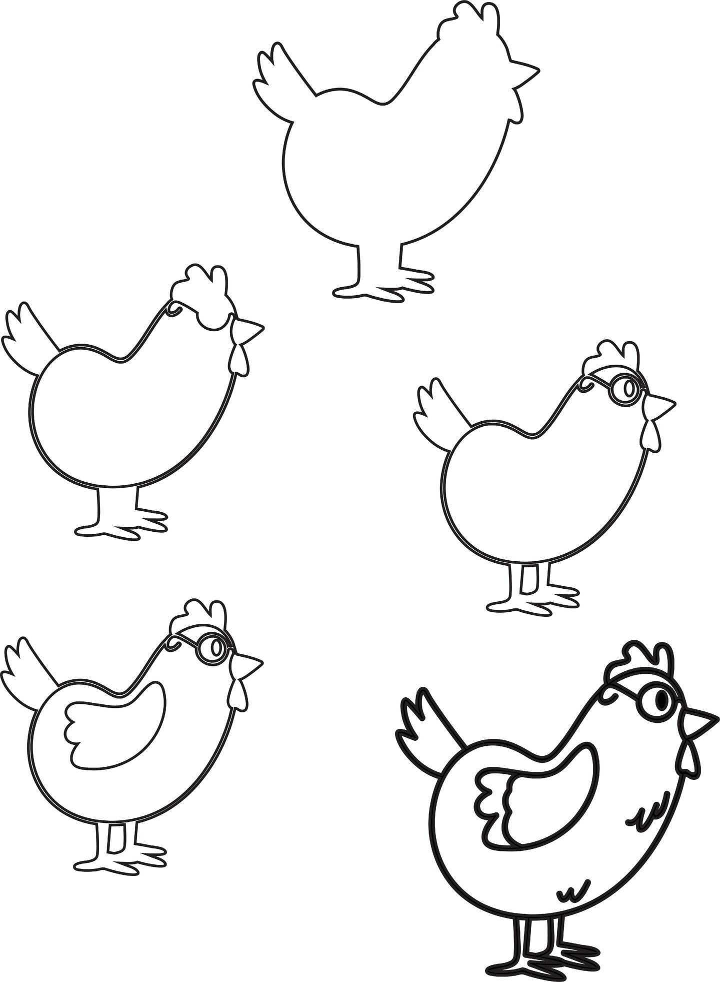 How to Draw Animals Step by Step Chicken