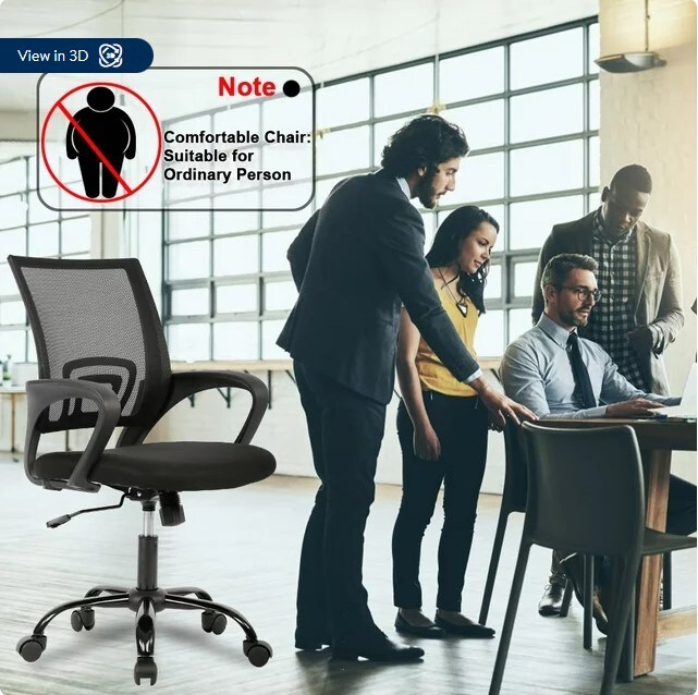 Modern Executive Rolling Swivel Chair for Women &#x26; Men, Black Mesh Office Chair Desk Chair Computer Chair Ergonomic Adjustable Stool Back Support