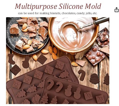 Silicone 3 PCS Candy Molds with Christmas Tree Gingerbread Santa Design Food Grade Baking Molds for Christmas Party Christmas Chocolate Molds Silicone 3 PCS Candy Molds with Christmas Tree Gingerbread Santa Design Food Grade Baking Molds for