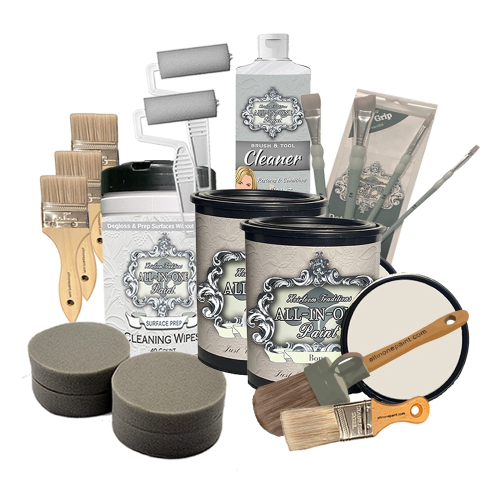 ALL-IN-ONE Paint, 2 Quart Deluxe Cabinet Paint Bundle and Kit