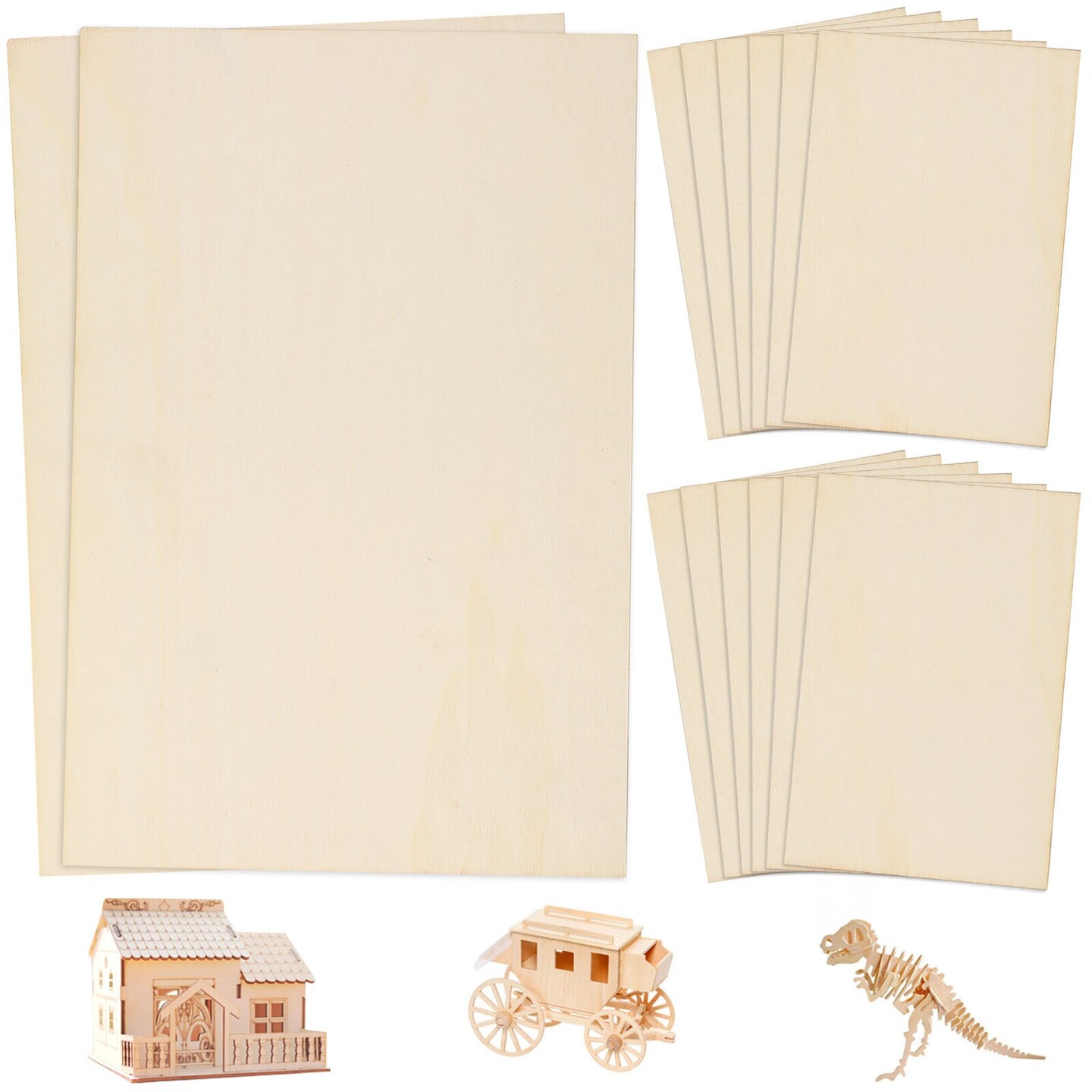 Unfinished Balsa Wood Sheets for Thin Craft Wood Board