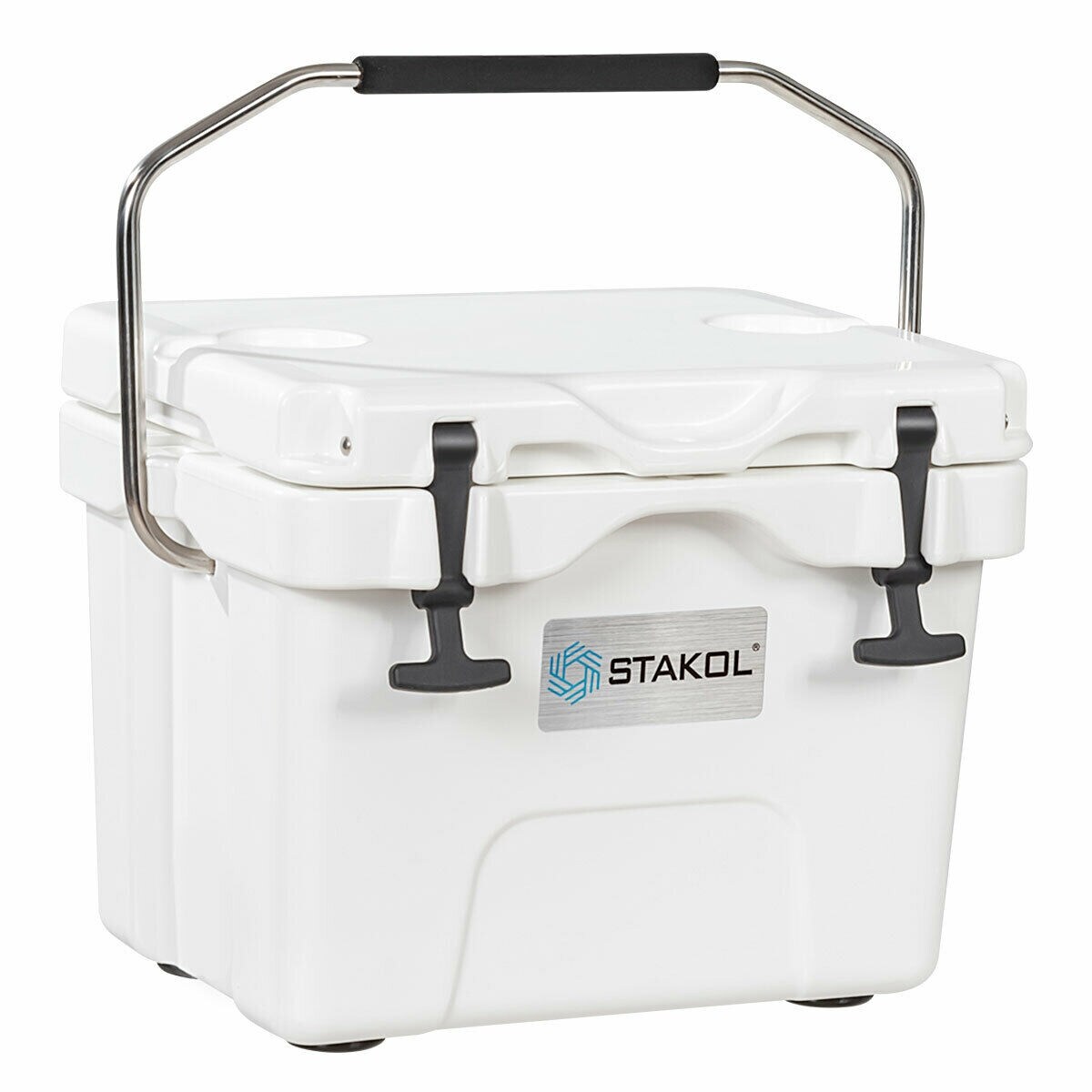 16 Quart 24-Can Capacity Portable Insulated Ice Cooler with 2 Cup Holders