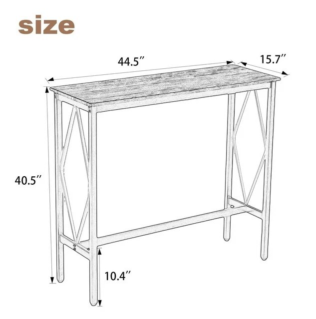 2-Tier Sofa Table for Living Room, Couch, Hallway, Foyer, and Kitchen Counter, Console Tale Entryway Table with Open Shelf