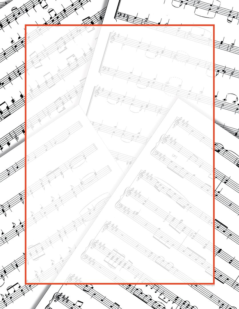 Great Papers! Sheet Music Stationery Letterhead, Invitations and Announcements, Printer Friendly, 8.5"x11", 80 Pack