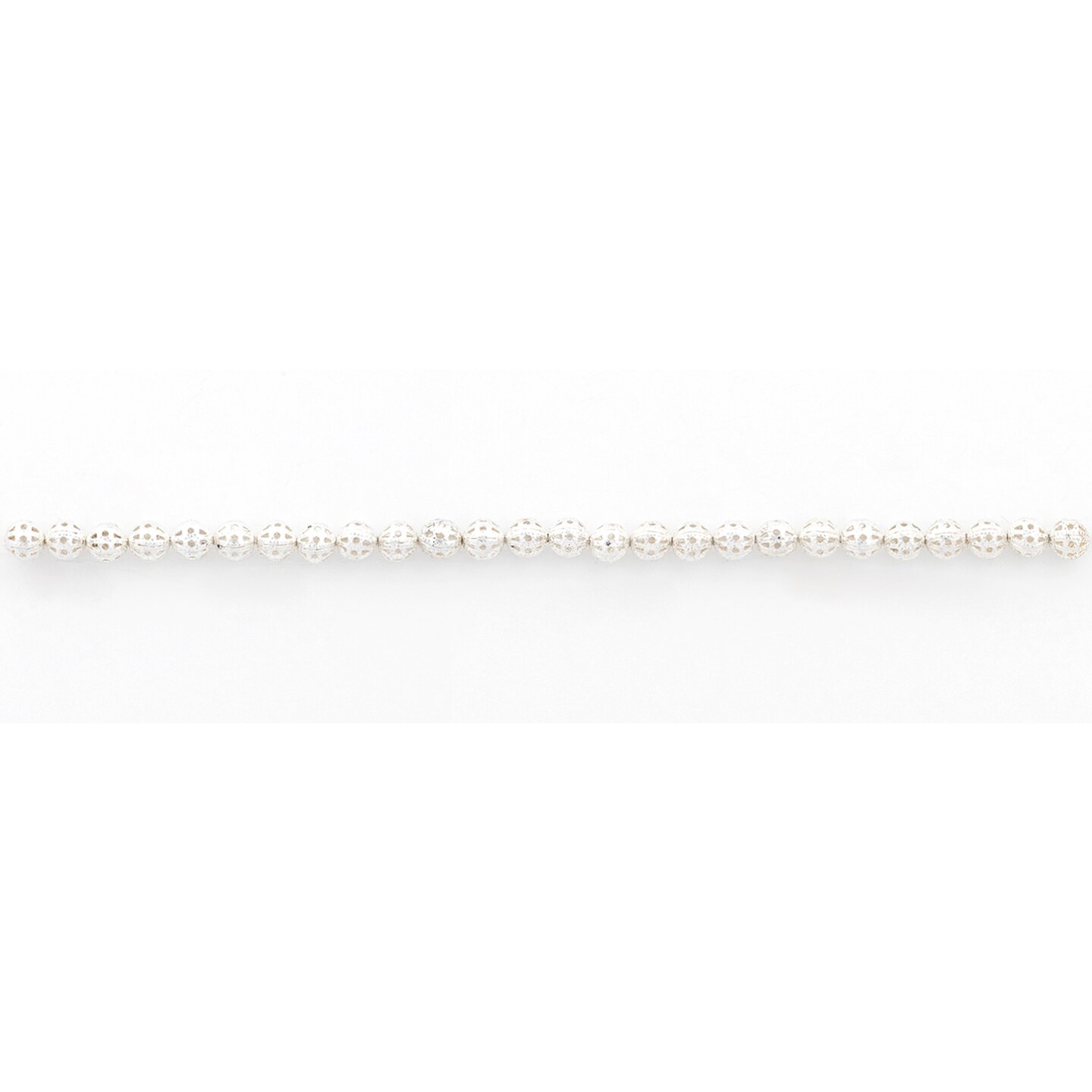 Filigree Metal 6mm Beads  Silver  PK/ 26