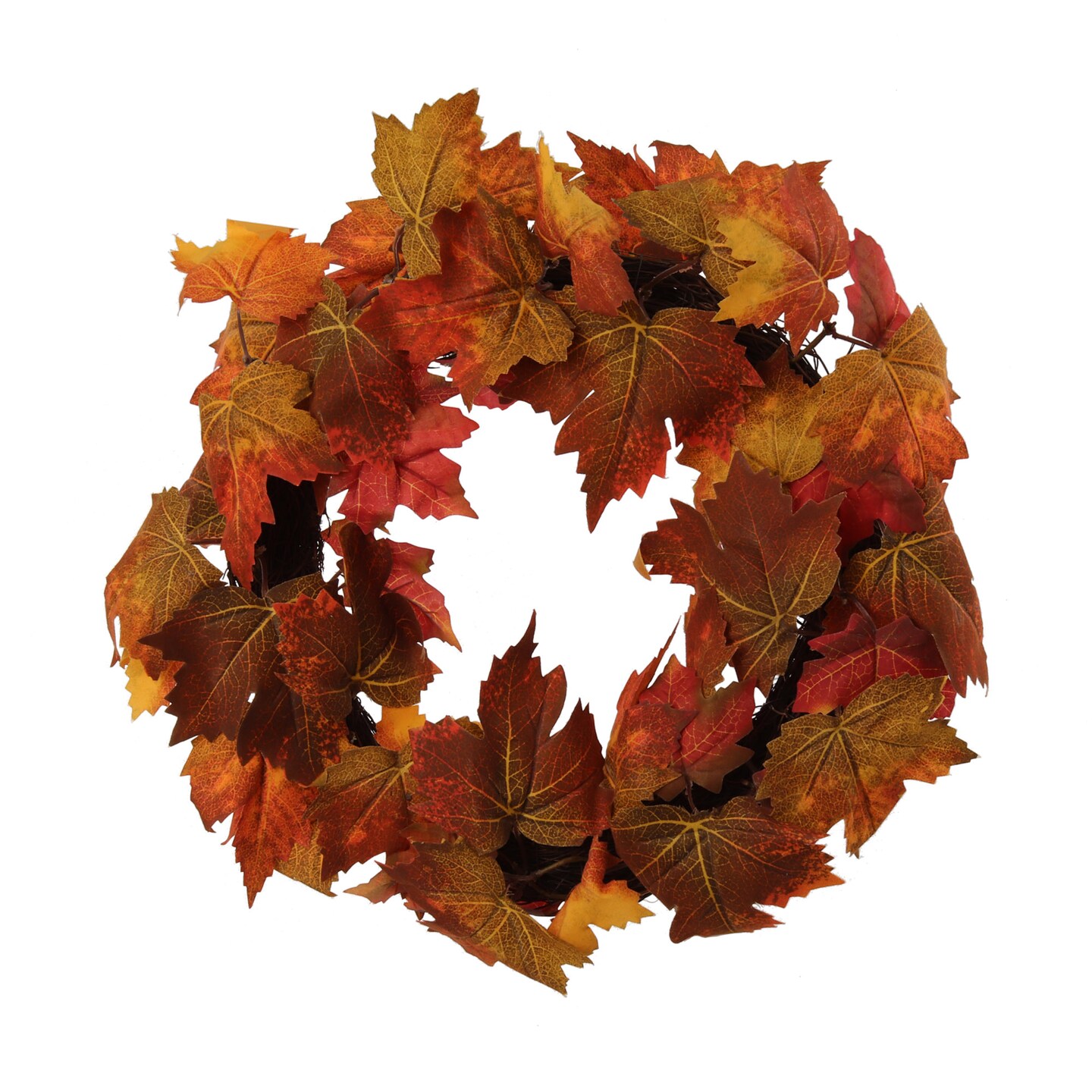 16" Multi-Colored Maple Leaf Wreath by Floral Home®, Floral Home by Artificial Flowers