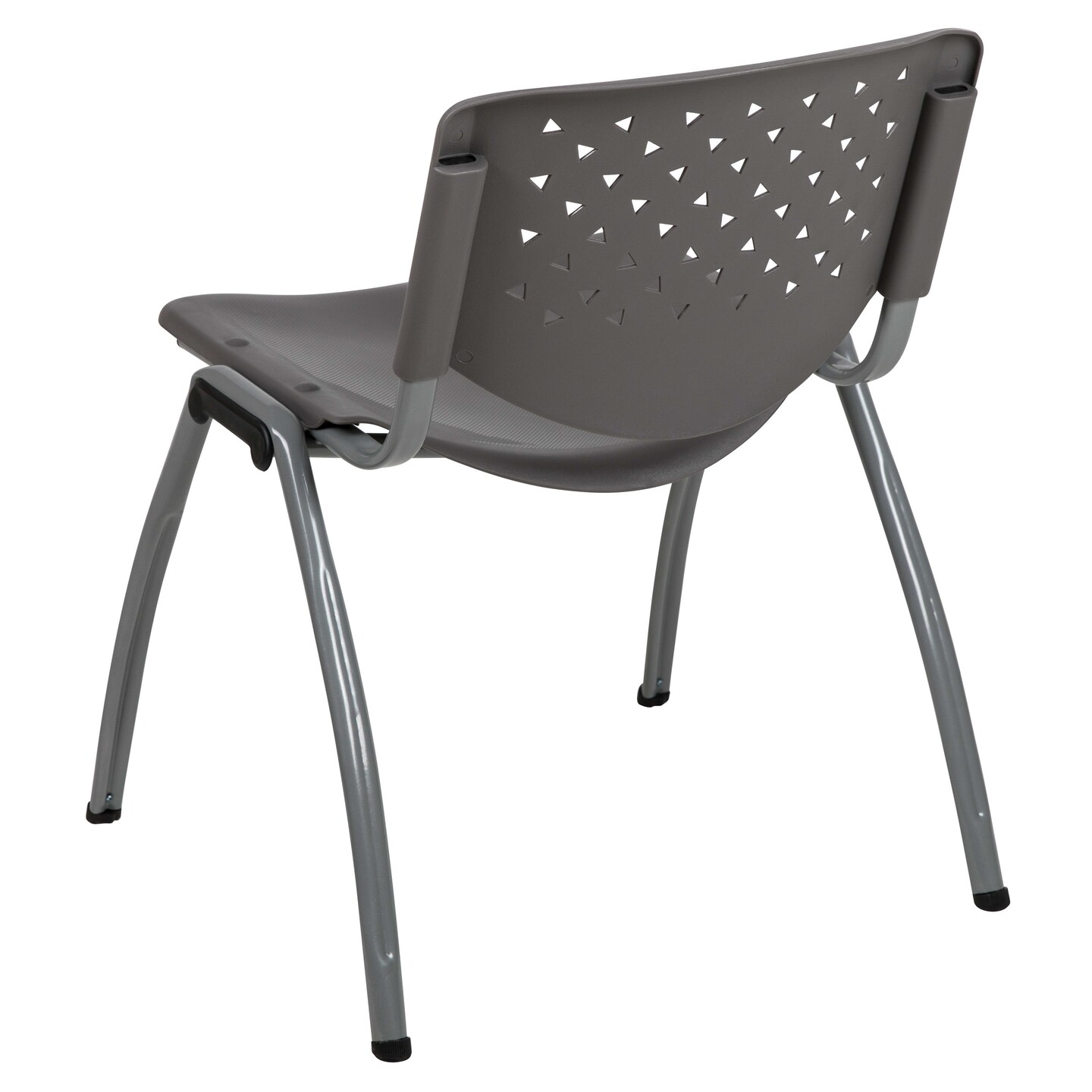 Emma and Oliver Home and Office Plastic Stack Chair with Perforated Back - Guest Chair