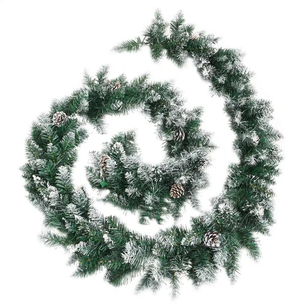 9 ft Green Christmas Garland with LED Lights