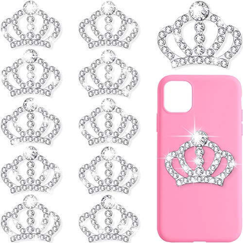 Crystal Rhinestone Crown Embellishments Rhinestone Embellishments Flatback Crystal Accessory for DIY Crafts Jewelry Making Phone Back Shell Wedding Decoration and Present Decoration(48 Pieces)