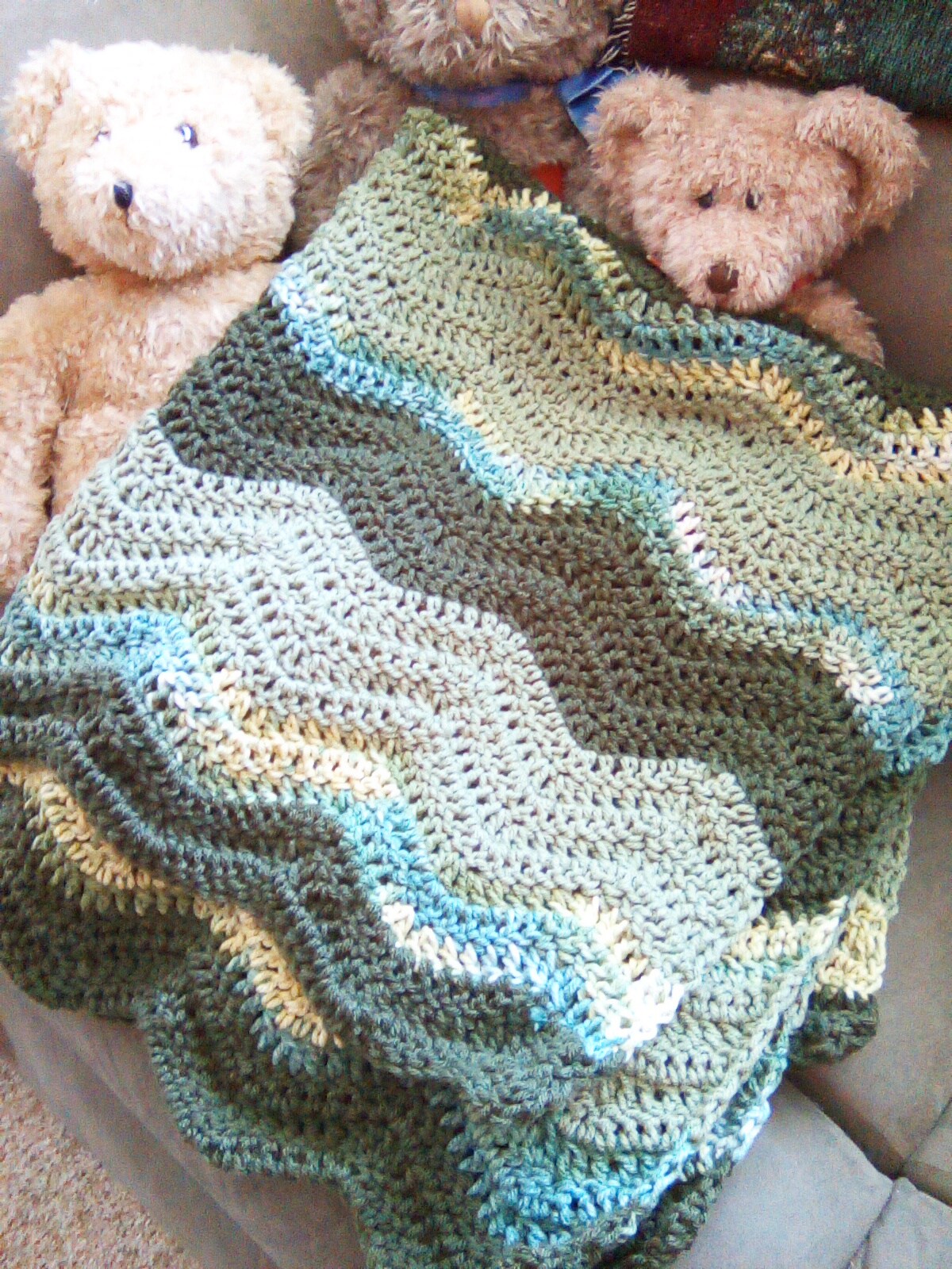 Warm popular handmade crocheted baby blanket