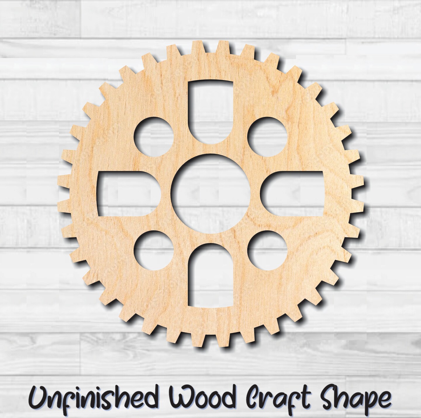 Gear 21 Cog Sprocket Unfinished Wood Shape Blank Laser Engraved Cut Out ...