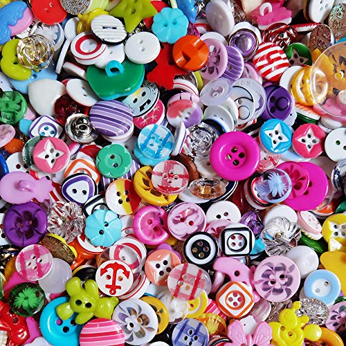 Random 100 Pieces Small Plastic Buttons DIY Sewing Craft Accessory (Mix)