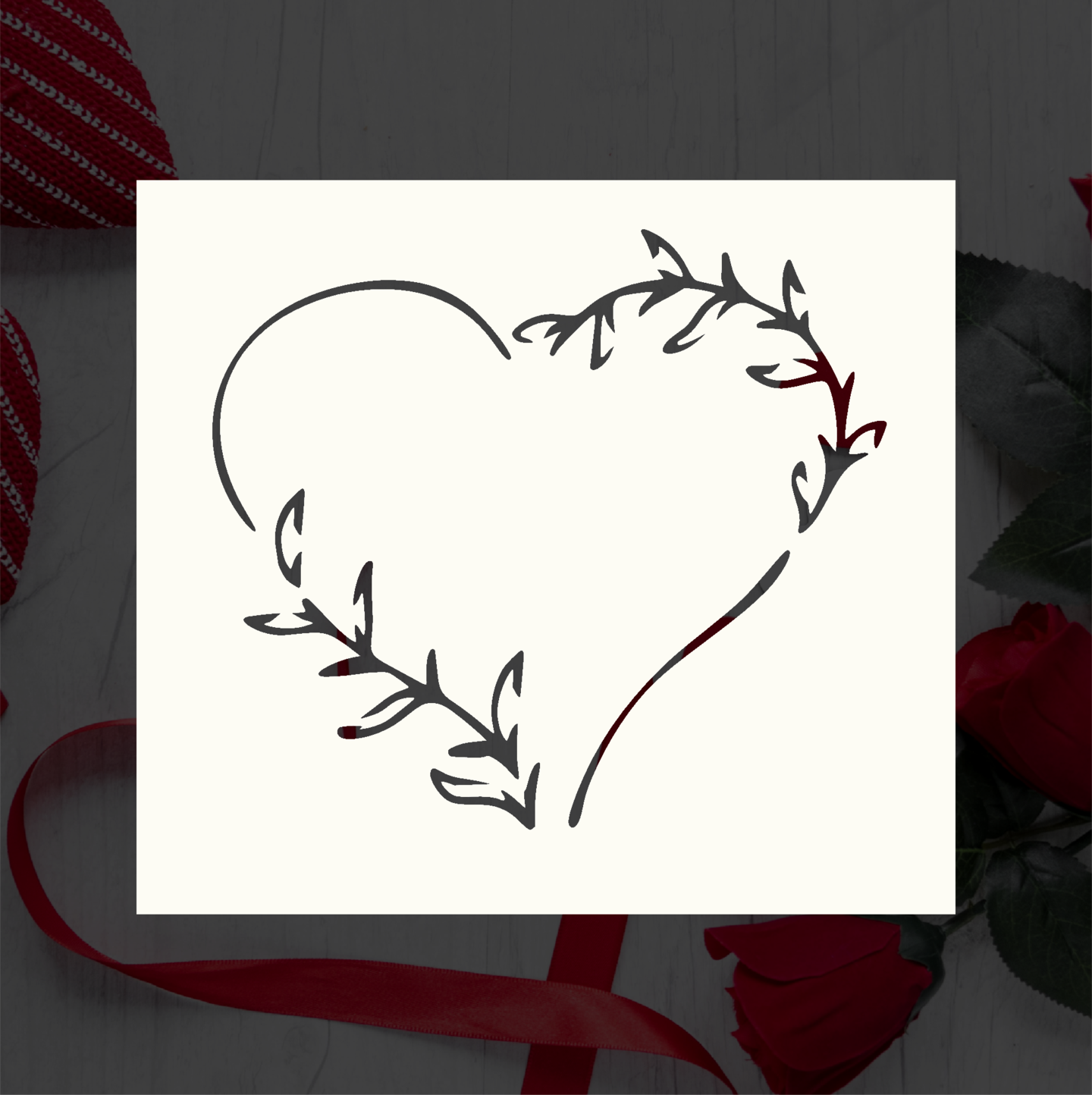 Heart Shaped Leaves Reusable Stencil (Many Sizes) MakerPlace by Michaels