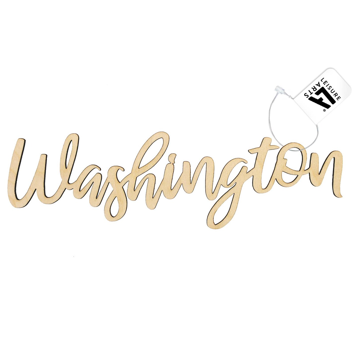 Leisure Arts Unfinished Wood Words - 9.5&#x22; X 3&#x22; - Washington Wood Cutout Word Cutouts For Crafts Wooden Words For Crafts Wooden Cut Out Letters Laser Cut Medium Size
