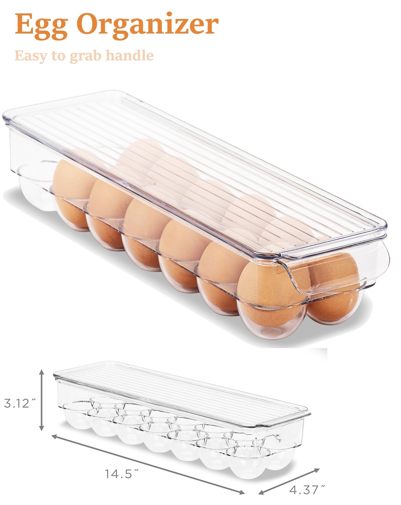 Sorbus Clear Plastic Refrigerator Stackable Food Storage Containers (Pack of 4)