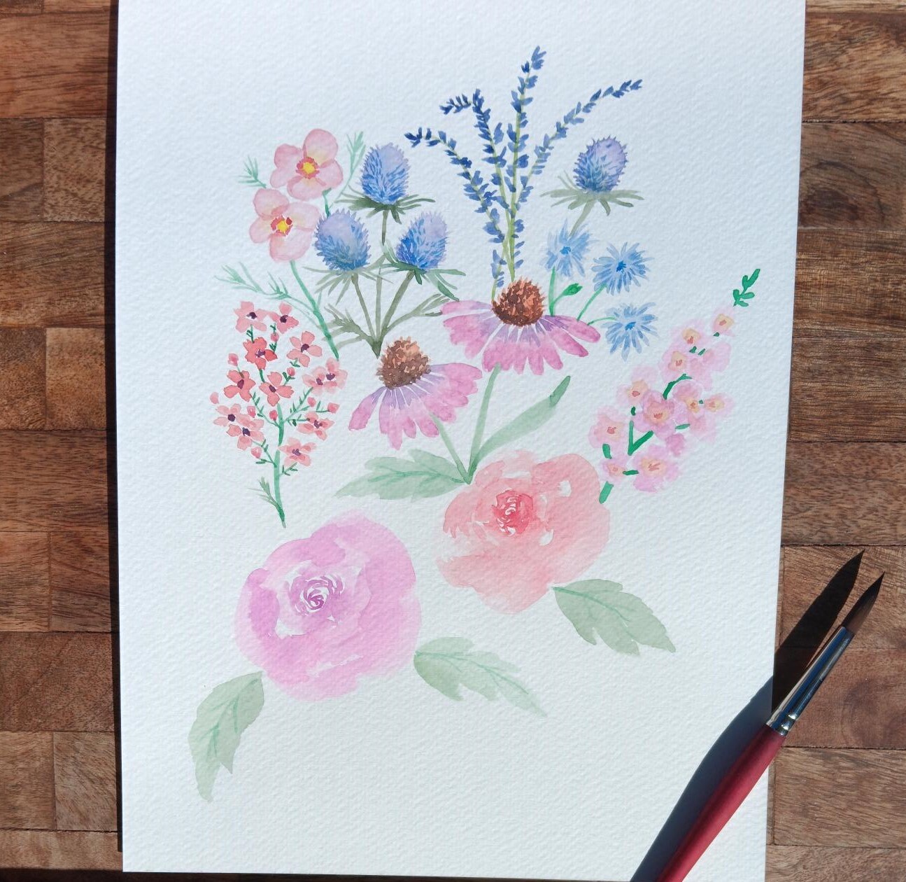 Painting flowers with watercolors- Beginner
