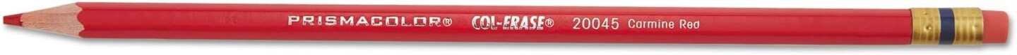 Col-Erase Pencil W/Eraser Carmine Red Lead/Barrel (20045)