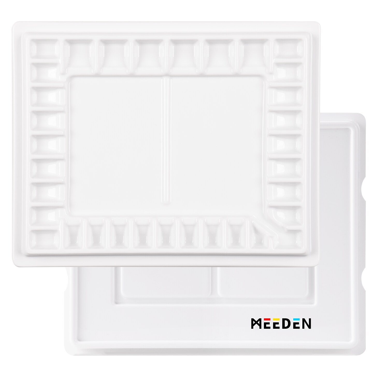 MEEDEN 33-Well Porcelain Painting Palette with Plastic Cover