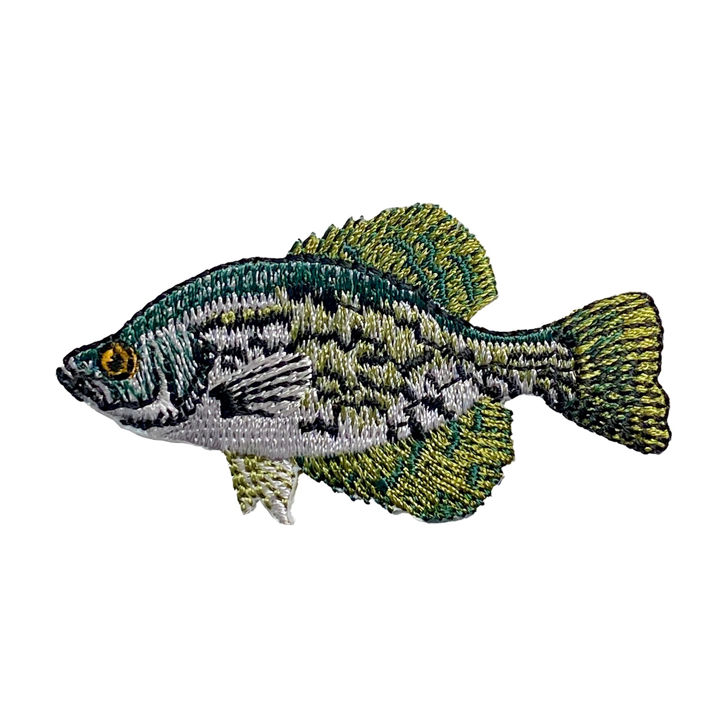 Crappie, Realistic Freshwater Fish, Embroidered, Iron on Patch