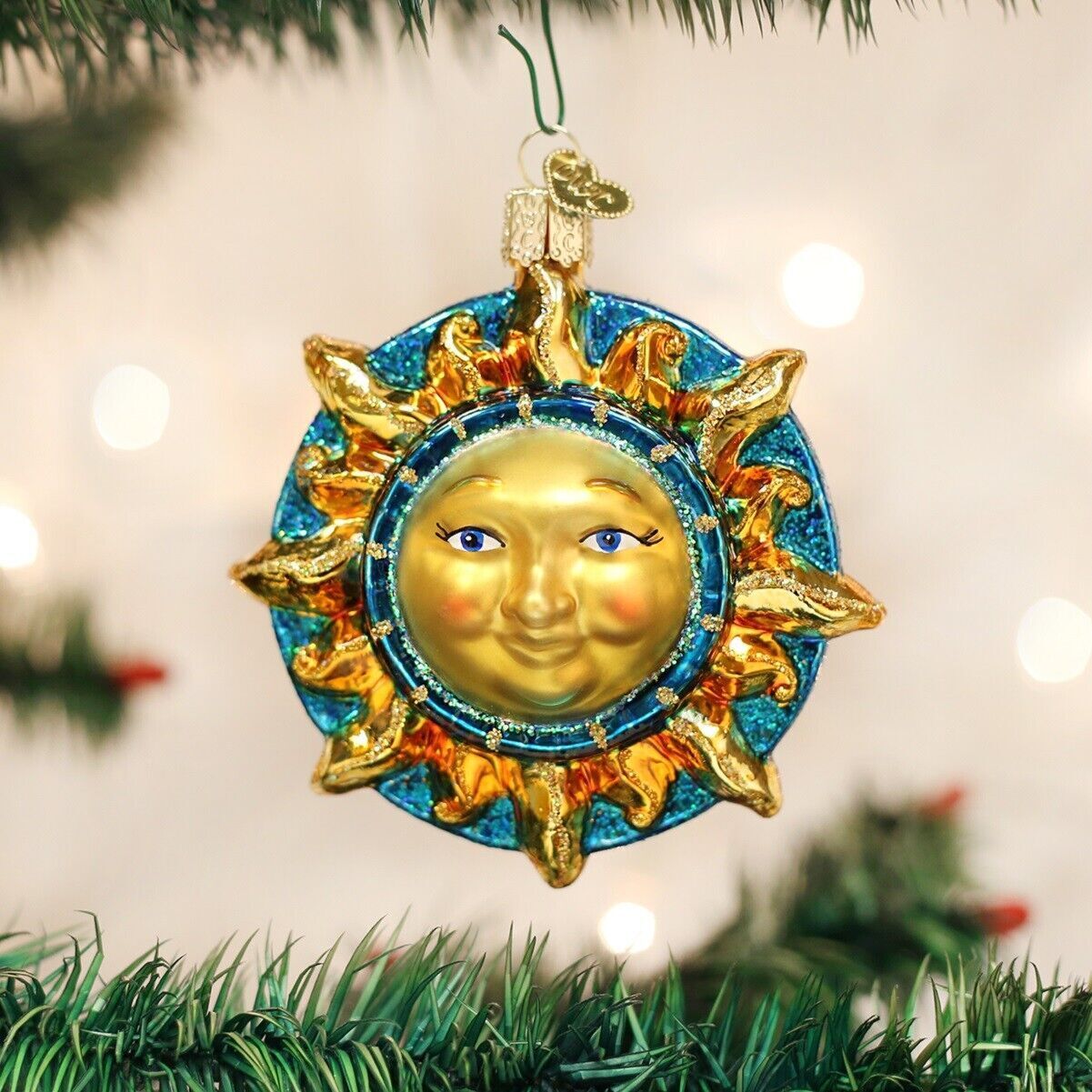 Shiny Fanciful Sun Glass Christmas Ornament