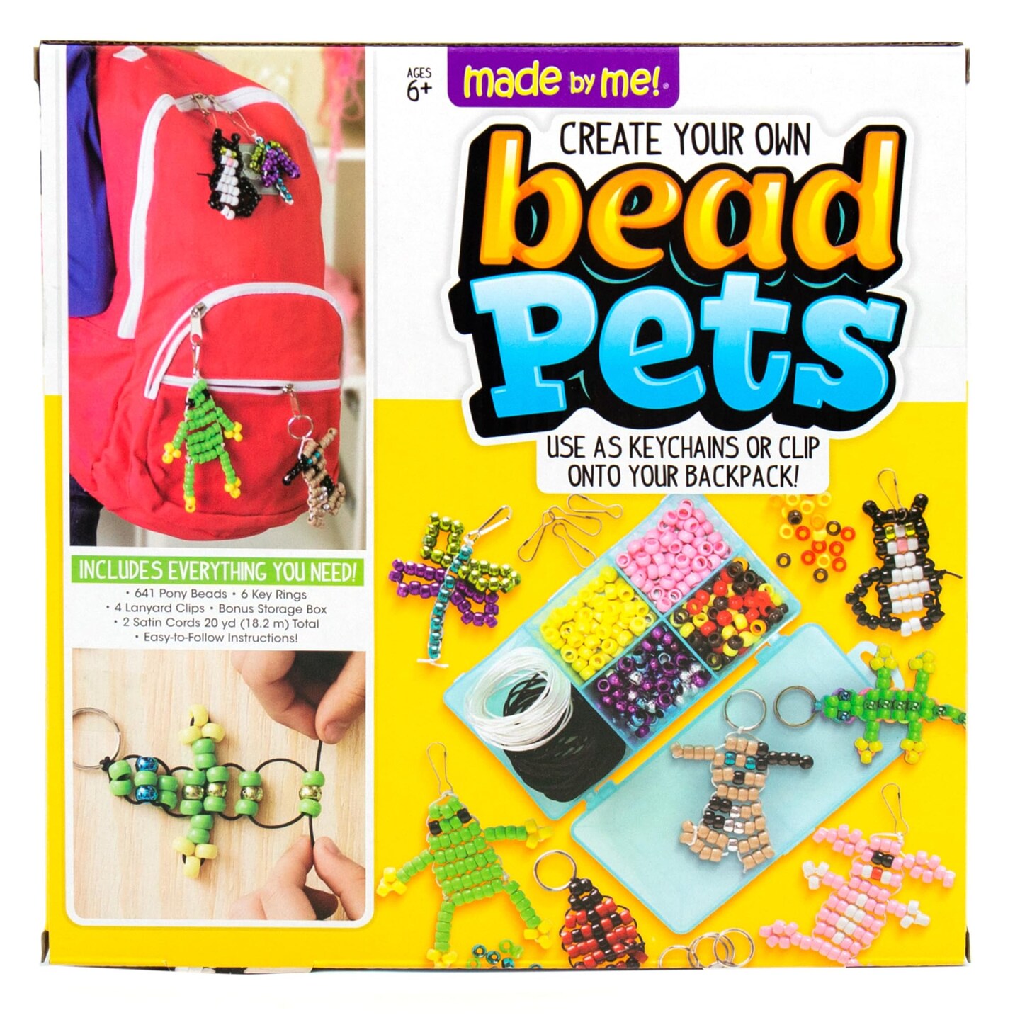 Create Your Own Bead Pets by Horizon Group Usa, Includes Over 600 Pony Beads, 6 Key Rings, Storage Box & Much More