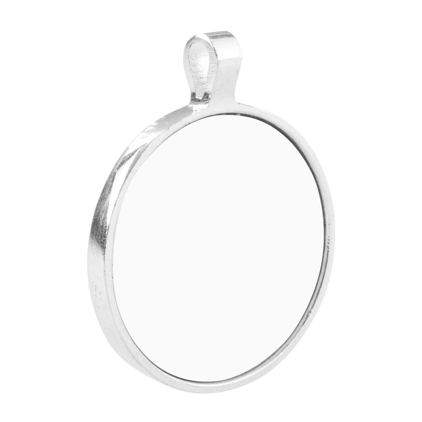 Unisub Sublimation Necklace Blank Bezel Pendant for Personalized Necklace 1.11" - Round with Insert for Dye Sublimation Imprinting