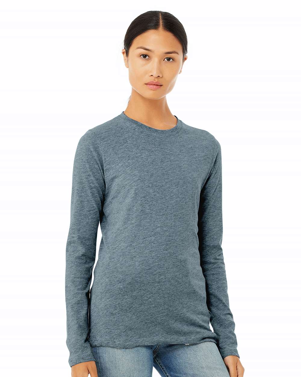 Bella Canvas Womens Jersey Long Sleeve Tee Oz Yd Airlume Combed And Ring Spun