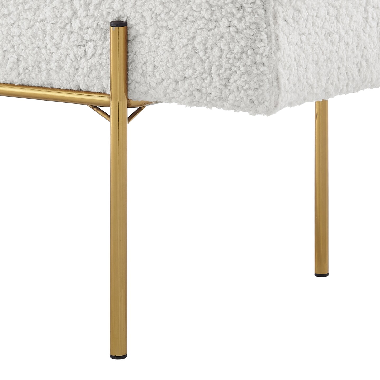 Huda Velvet/Sherpa Bench With Detachable Pillow