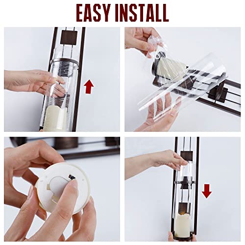 2 Pack Wall Sconce Candle Holder Metal Wall Decorations for Living Room, Bathroom, Dining Room,