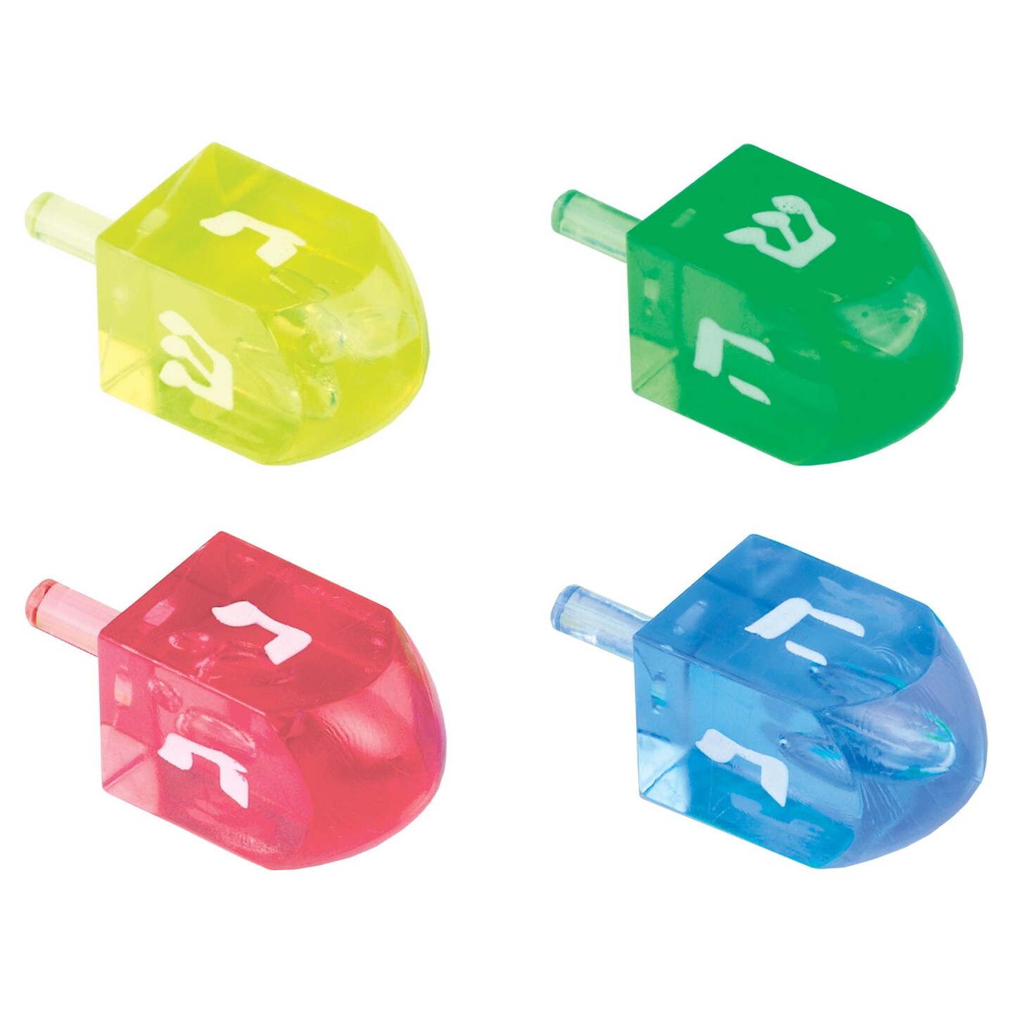 Plastic Dreidel Set, 4pc