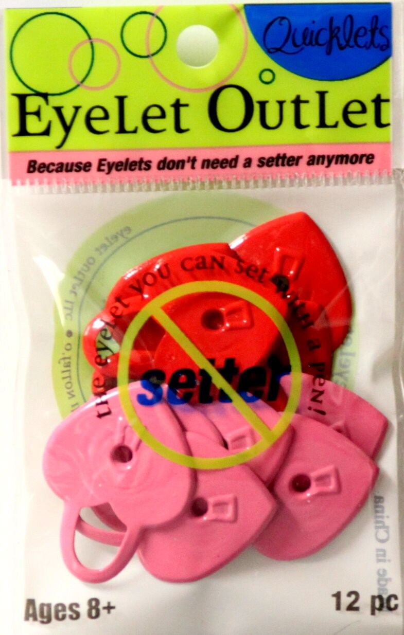 Eyelet Outlet Lock Hearts Quicklets-12 PCS