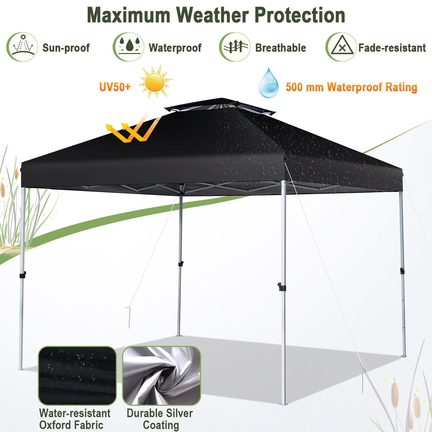 2-Tier Pop-up Canopy Tent with Wheeled Carry Bag