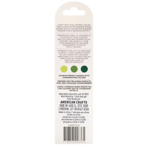 American Crafts - Sketch Markers Collection - Dual Tip - Chisel and Fine Point - Shamrock 3 Pack 34007541