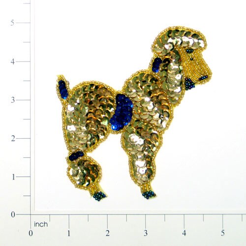 4 1/2&#x22; x 4&#x22; Poodle Sequin Applique/Patch