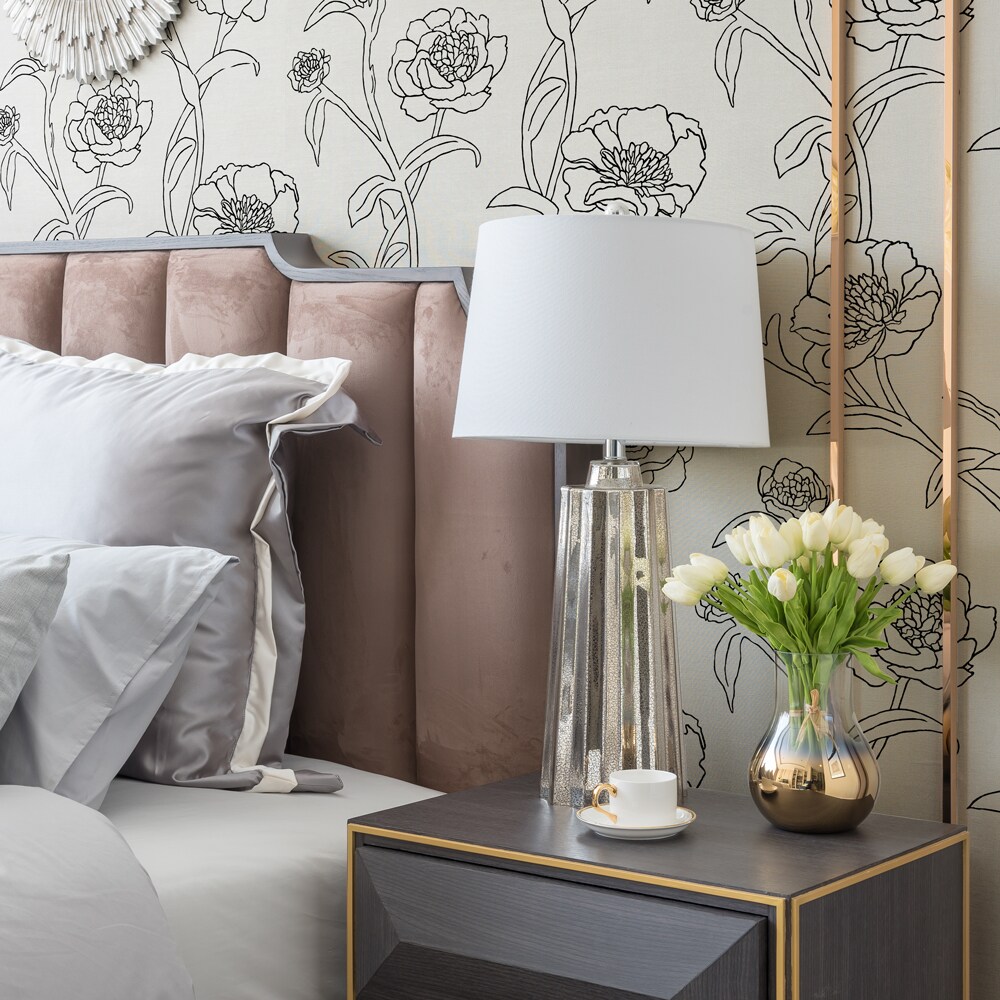 Tempaper Peonies Peel and Stick Wallpaper White/Metallic Black