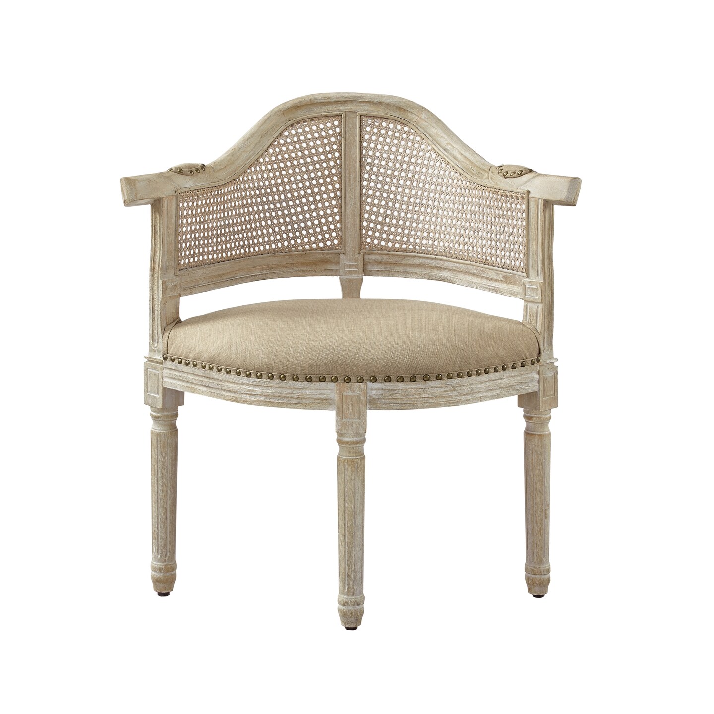 Edmond Linen Accent Chair With Nailhead Trim