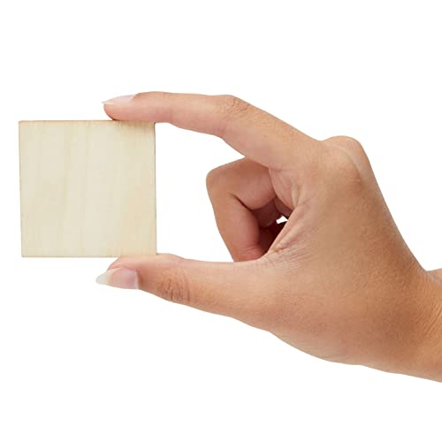 60 Pieces 2x2 Wood Squares for DIY Crafts, Unfinished Wooden Cutout Tiles for Painting
