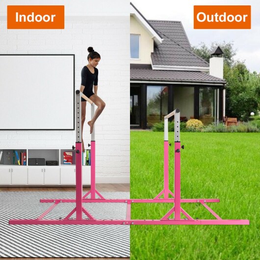 Adjustable Kids Gymnastics Parallel Bars Double Horizontal Training Steel Frame