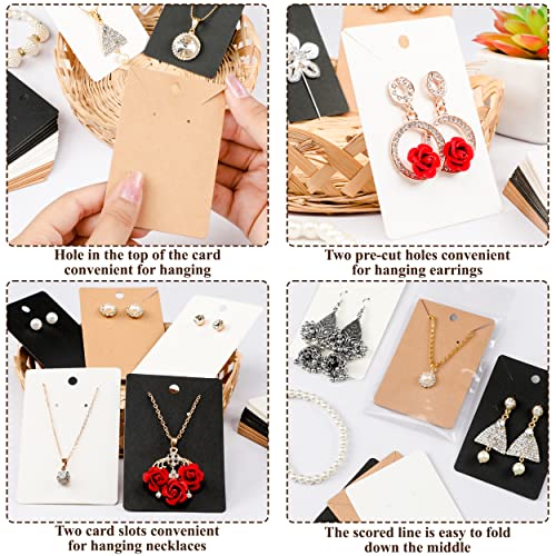 3.5 x 2.3 inches Earring Cards for Selling - 150 Pack of Earring Display Cards with Self 150 Sealing Bags - Earring Packaging Supplies for Small Business - Necklace Cards, (Multi Color)