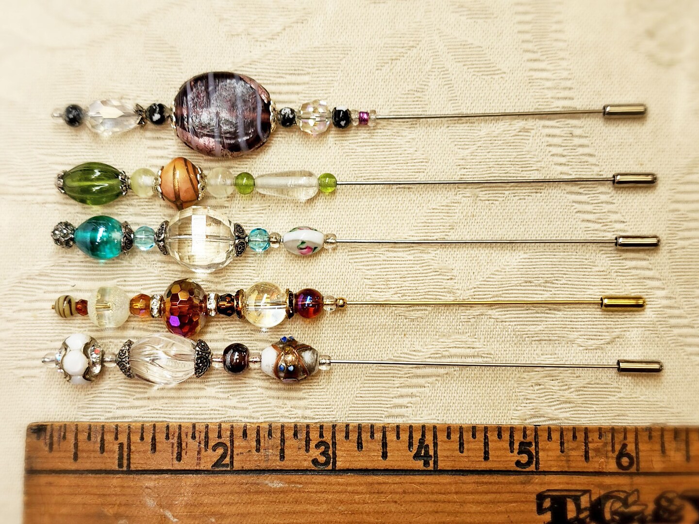 Stick pin, lapel pin, scarf pin, beaded stick pins, beaded lapel pins,  beaded scarf pin