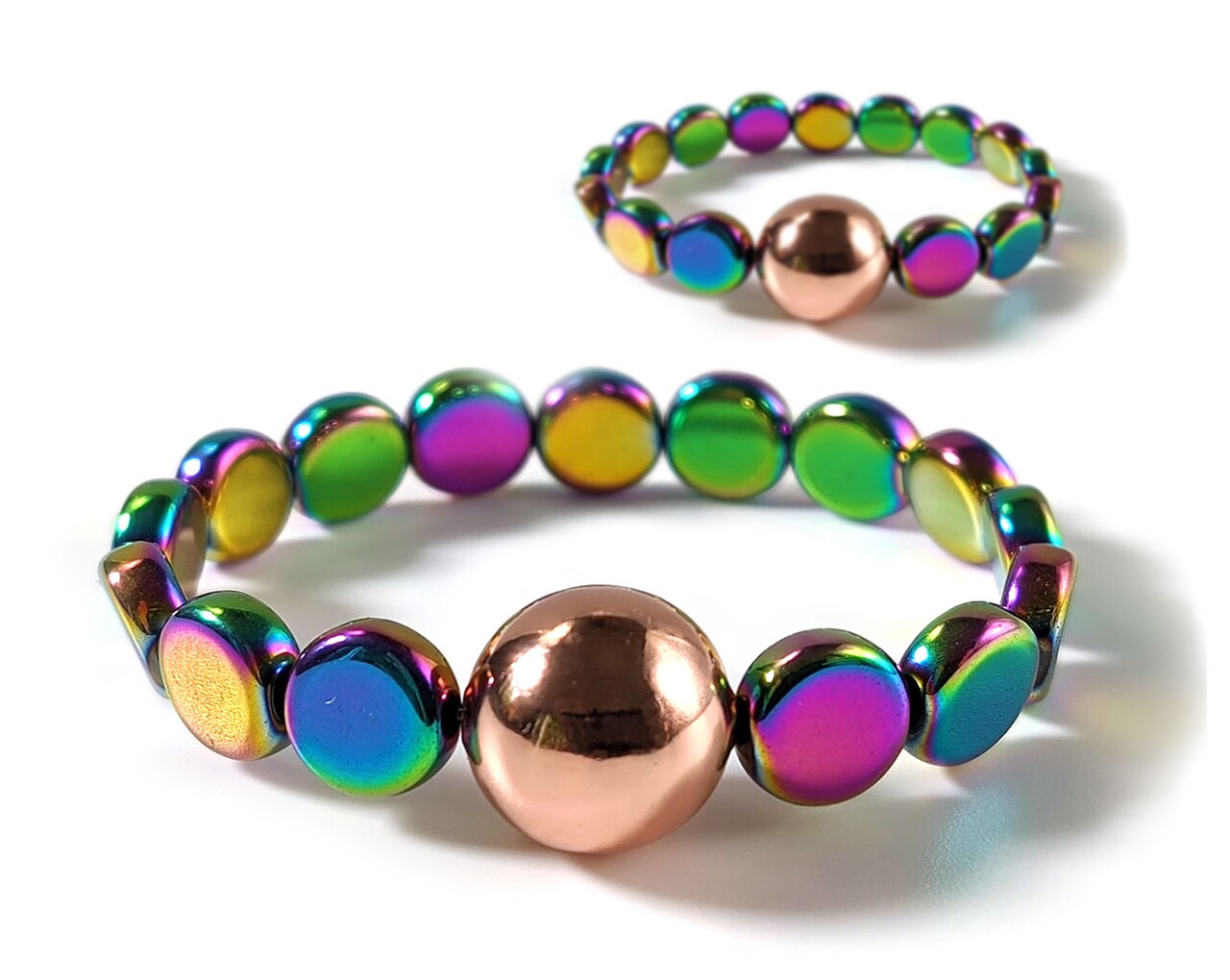 Stunning Crazy Agate Heishi Bead Bracelet with Magic Rainbow Hematite -  Shop Healing Spiritual Crystals & Jewelry | Boho Beautiful Soul