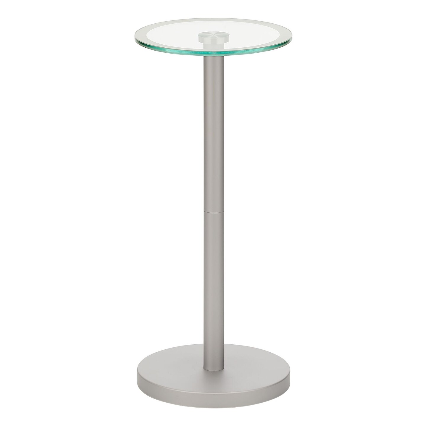 mDesign Metal/Glass Top Round Accent Side/End Drink Table Furniture
