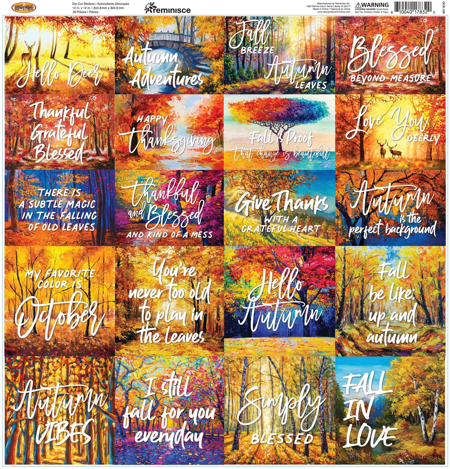 Reminisce October Roads 12 x12 Custom Stickers