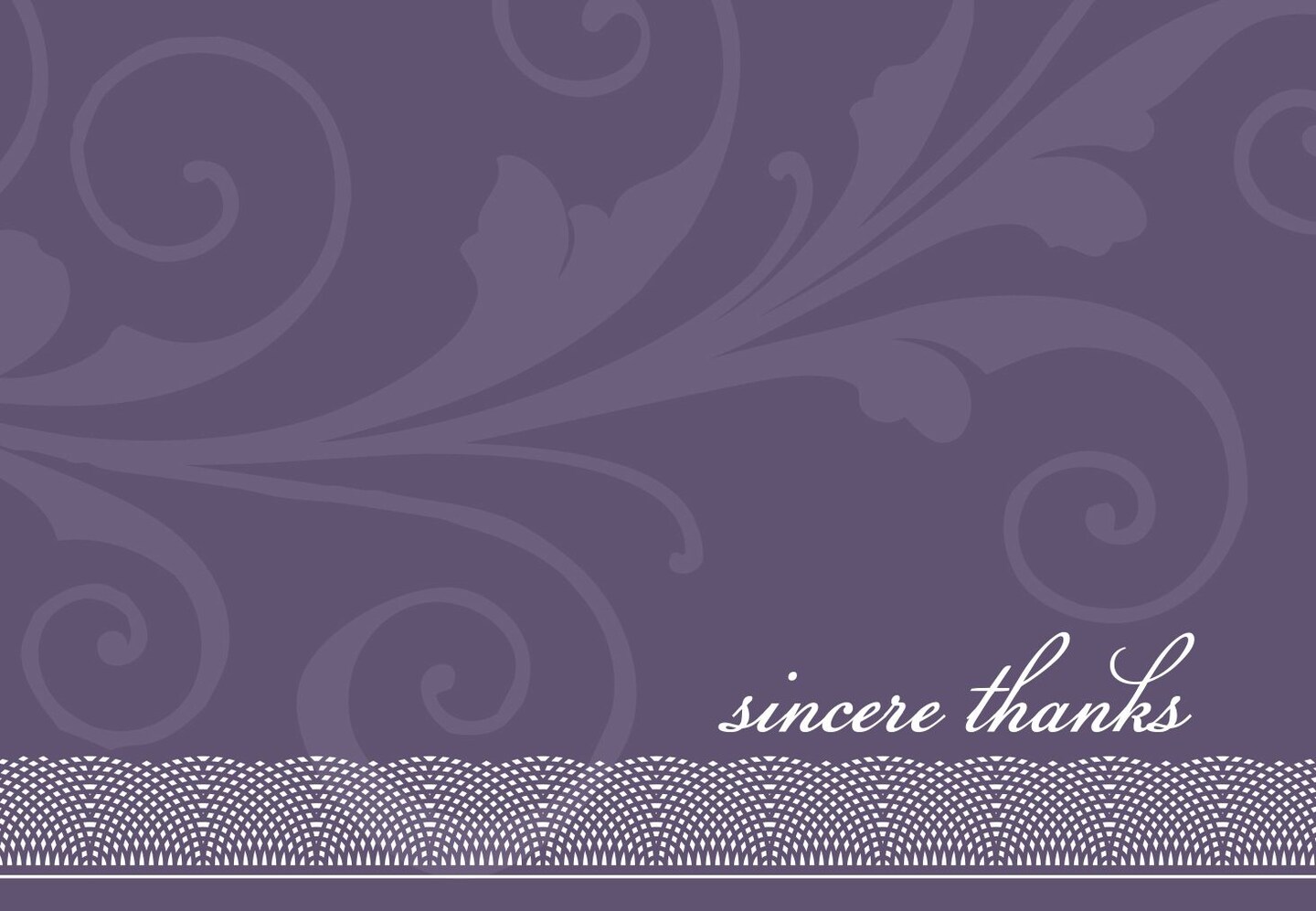 Great Papers! Thank You Note Card and White Envelope, Amethyst Flourish, 4.75" x 3.375"(folded), 24 count
