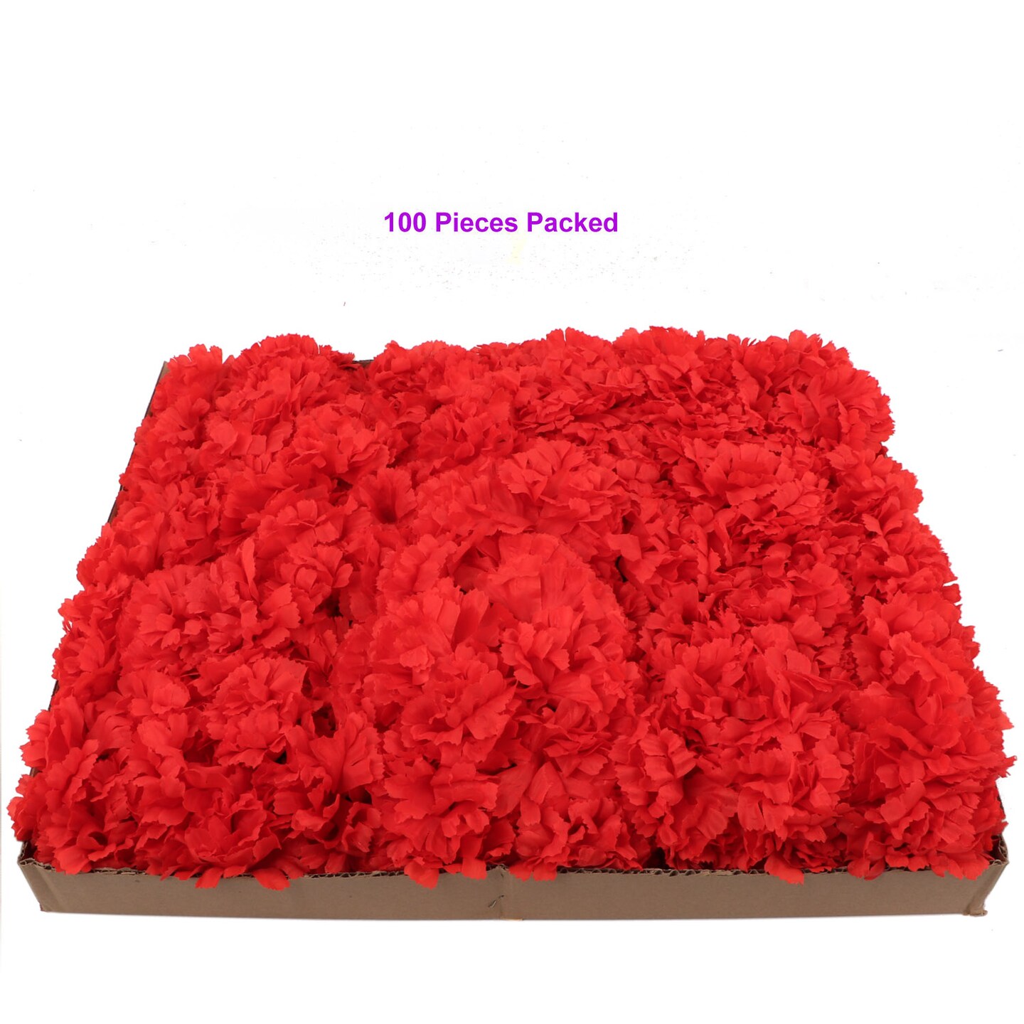 100-Pack: Red Carnation Picks, 5" Stems, 3.5" Wide, Floral Home by Artificial Flowers
