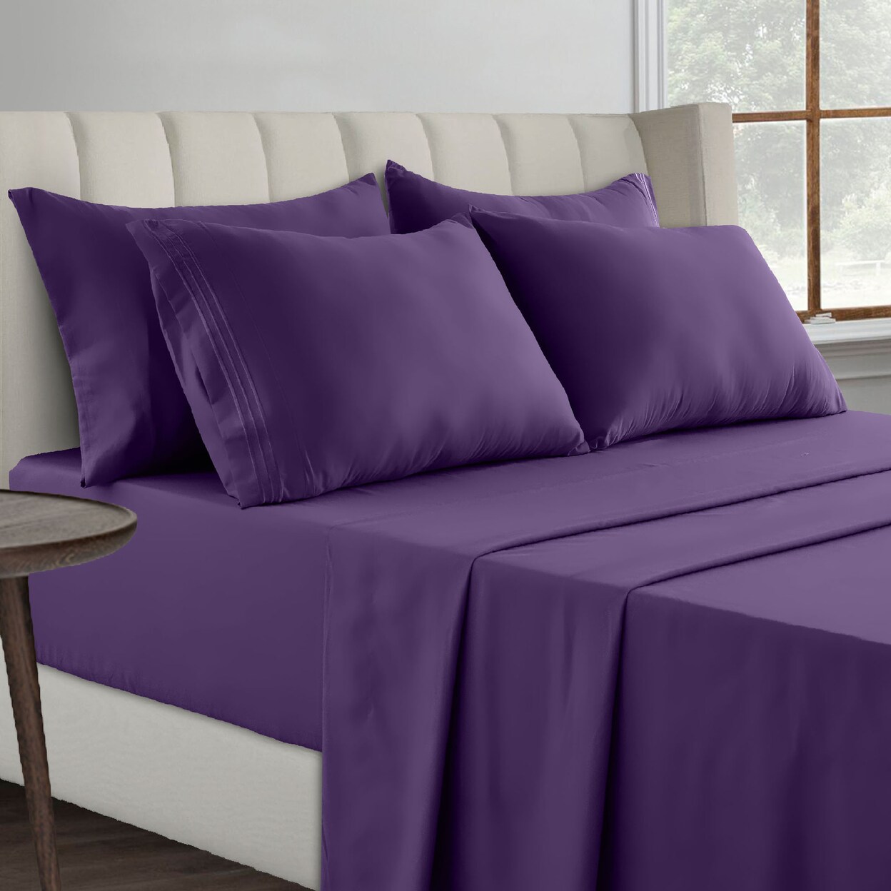 6-Piece Premier Collection Fitted Egyptian Cotton Bed Sheet Set