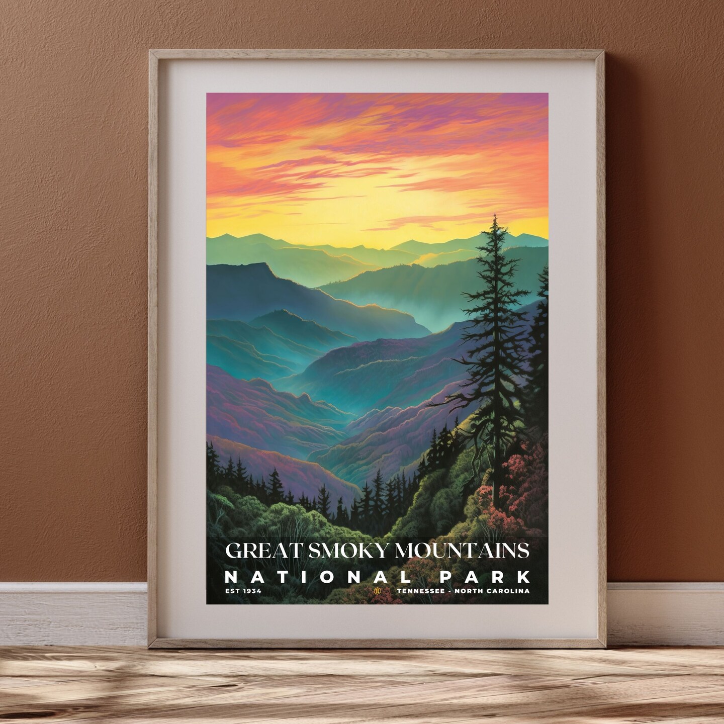 Great Smoky Mountains National Park Poster, Travel Art, Office
