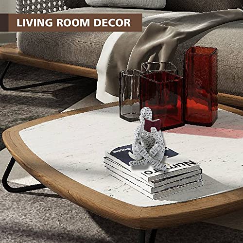 1 Pack Home Decor Pulp Reading Women Thinker Statue Aesthetic Sculpture Room Decor Modern Abstract Decoration on Shelf Table Desk for Living Room Office Bedroom A